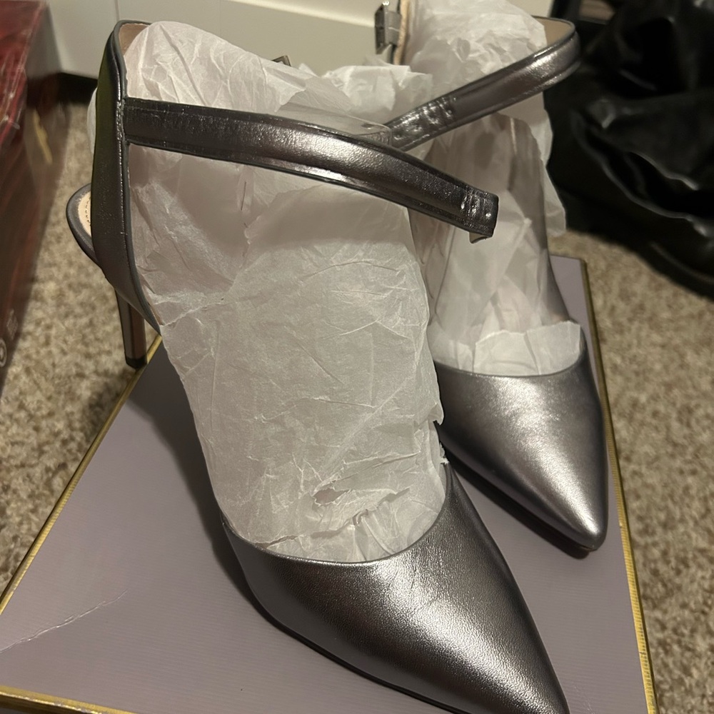 Louise et Cie Metallic Silver Heels